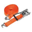 Sealey TD5008J 50mm x 8m Polyester Webbing Ratchet Tie Down 5000kg Breaking Strength