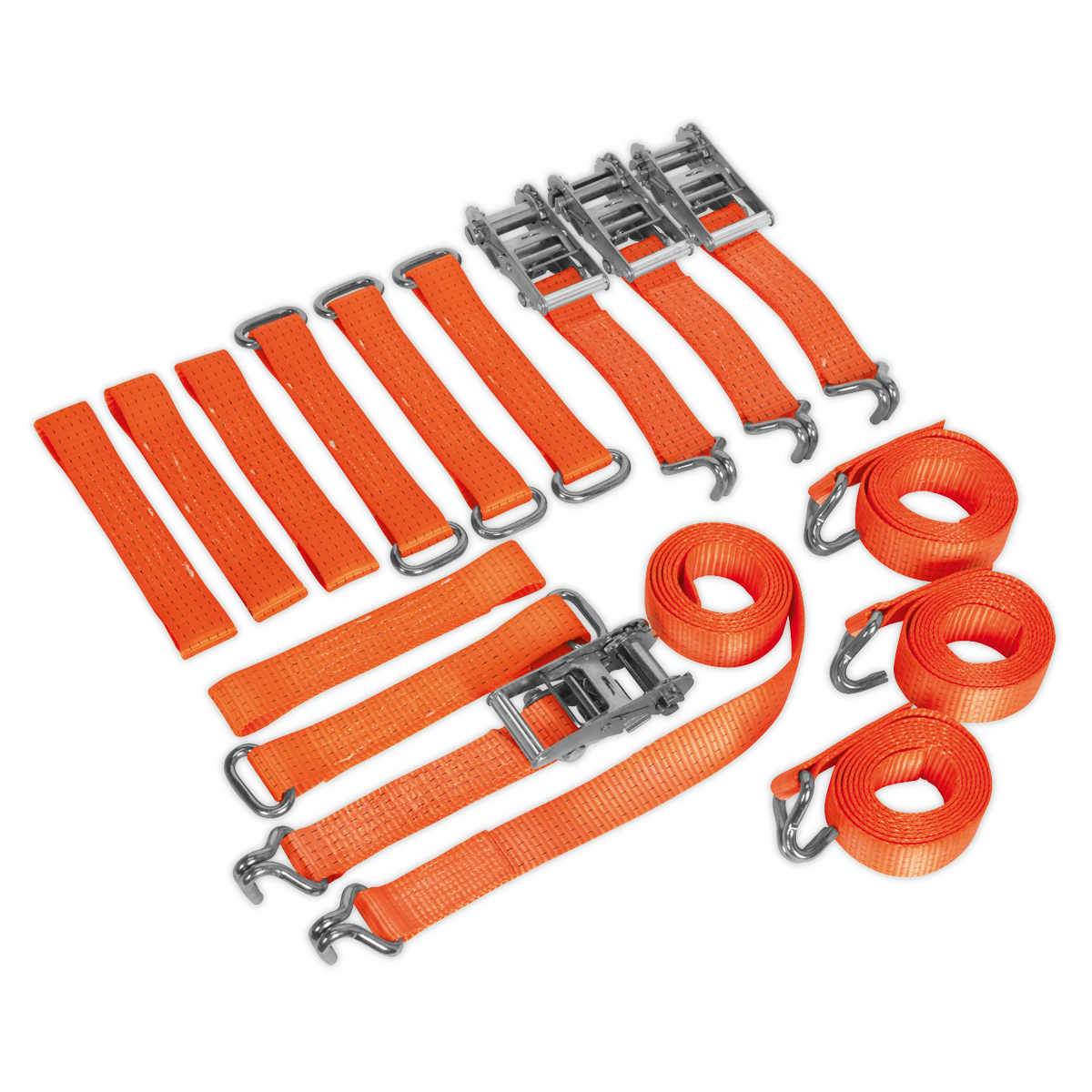 Sealey TDRWKIT 4pc Car Transporter Ratchet Tie Down Kit