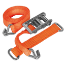 Sealey TDRWS 50mm x 3m Steel Wheel Car Transporter Ratchet Tie Down 4500kg Breaking Strength