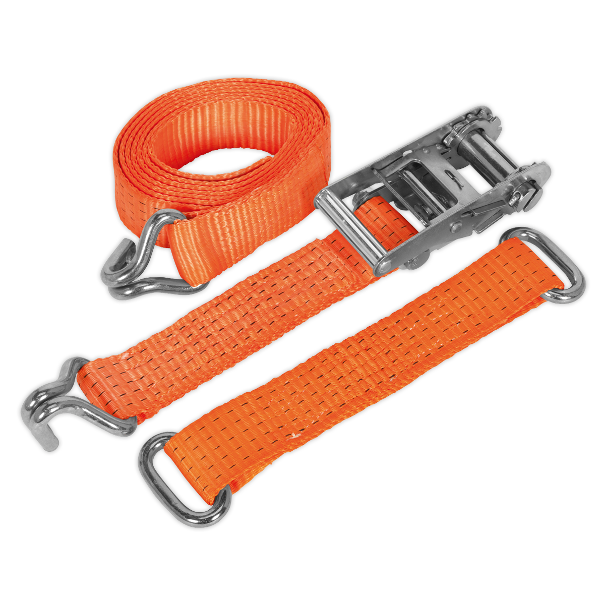Sealey TDRWS 50mm x 3m Steel Wheel Car Transporter Ratchet Tie Down 4500kg Breaking Strength