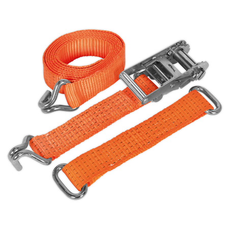 Sealey TDRWS 50mm x 3m Steel Wheel Car Transporter Ratchet Tie Down 4500kg Breaking Strength