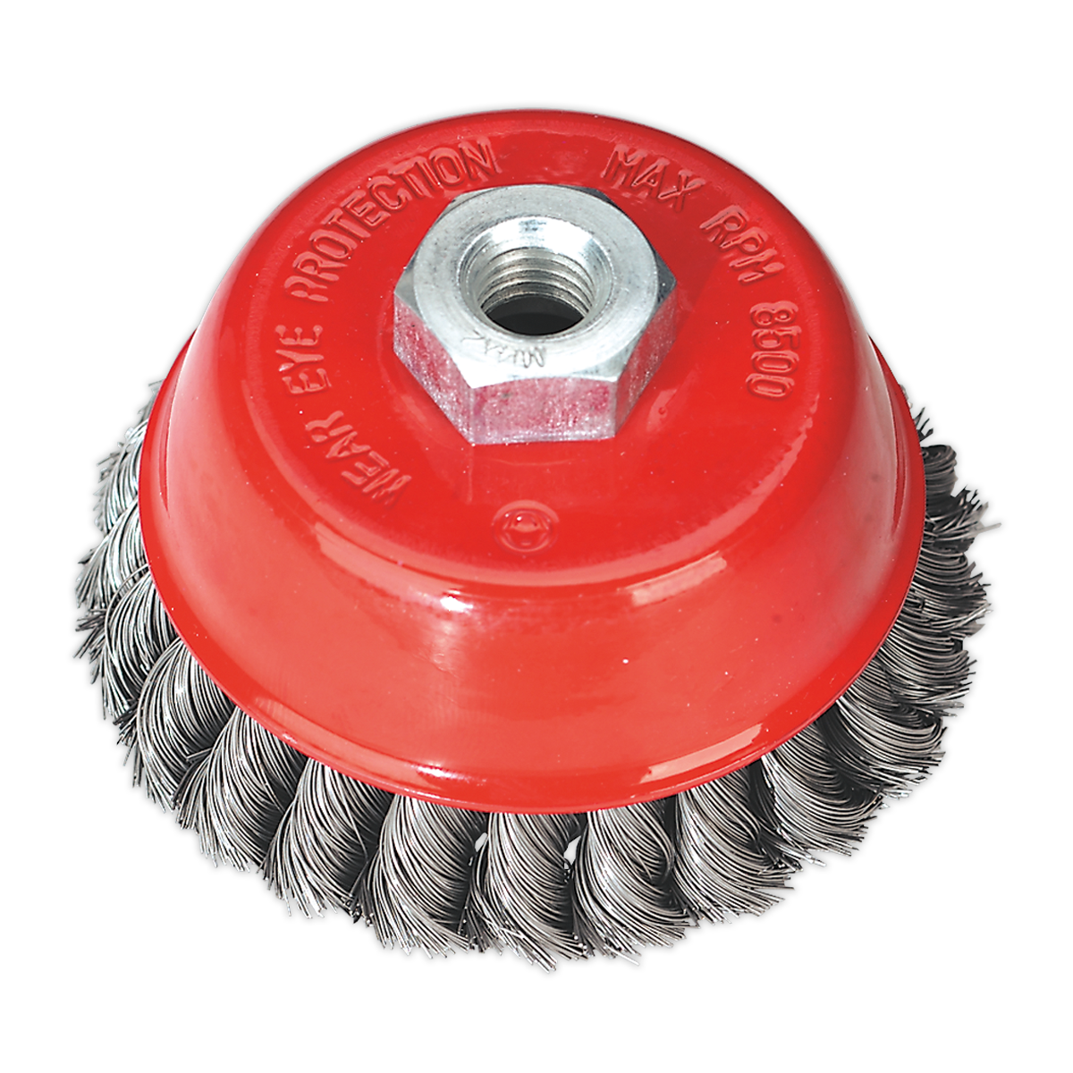 Sealey TKCB100 Diameter 100mm Twist Knot Wire Cup Brush M14 x 2mm
