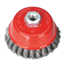 Sealey TKCB100 Diameter 100mm Twist Knot Wire Cup Brush M14 x 2mm