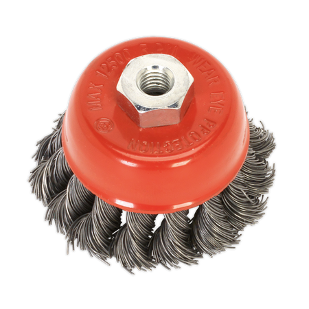 Sealey TKCB651 Diameter 65mm Twist Knot Wire Cup Brush M14 x 2mm