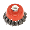 Sealey TKCB651 Diameter 65mm Twist Knot Wire Cup Brush M14 x 2mm