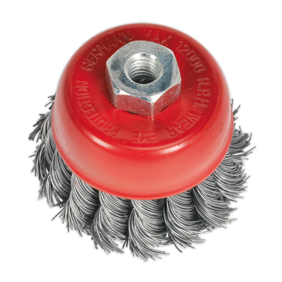 Sealey TKCB652 Diameter 65mm Twist Knot Wire Cup Brush M10 x 1.25mm