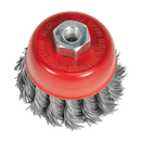 Sealey TKCB652 Diameter 65mm Twist Knot Wire Cup Brush M10 x 1.25mm