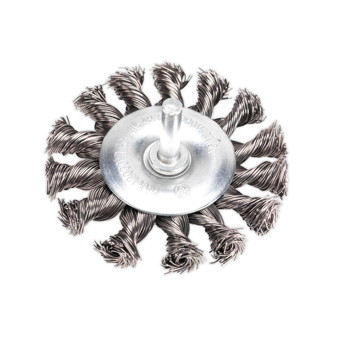 Sealey TKFBS75 Diameter 75mm Twist Knot Flat Wire Wheel Diameter 6mm Shaft