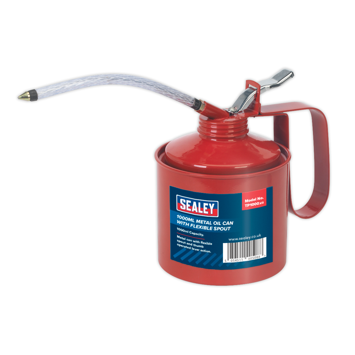 Sealey TP1000 1000ml Metal Oil Can with Flexible Spout