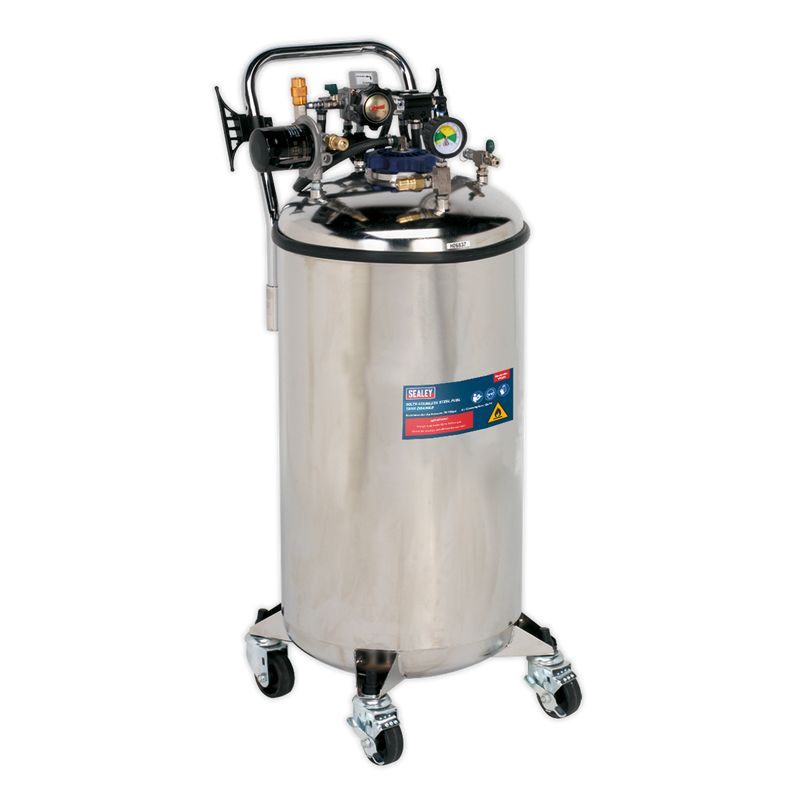 Sealey TP201 90L Stainless Steel Fuel Tank Drainer