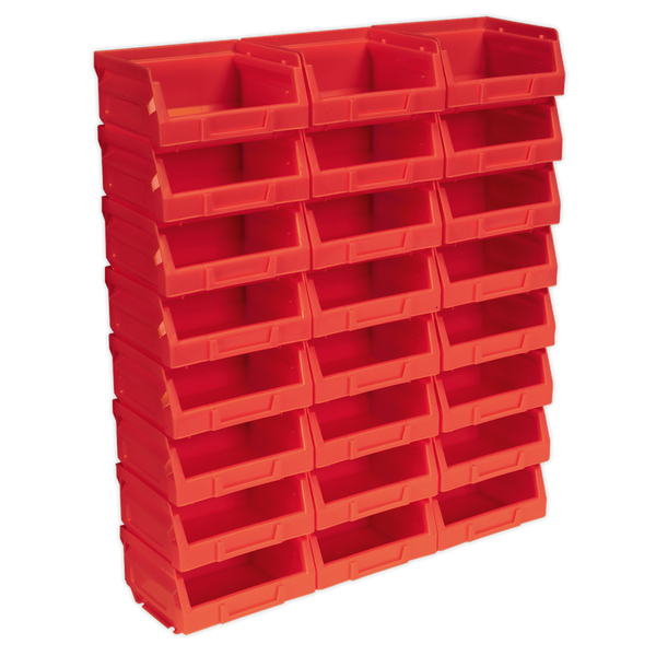Sealey TPS124R Plastic Storage Bin 105 x 85 x 55mm - Red - Pack of 24