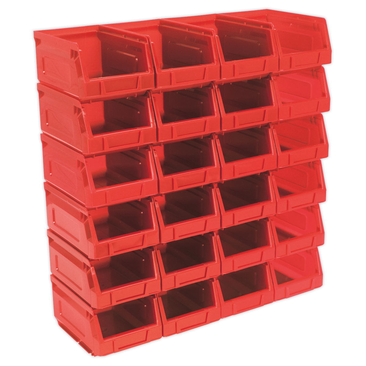 Sealey TPS224R Plastic Storage Bin 105 x 165 x 85mm - Red - Pack of 24