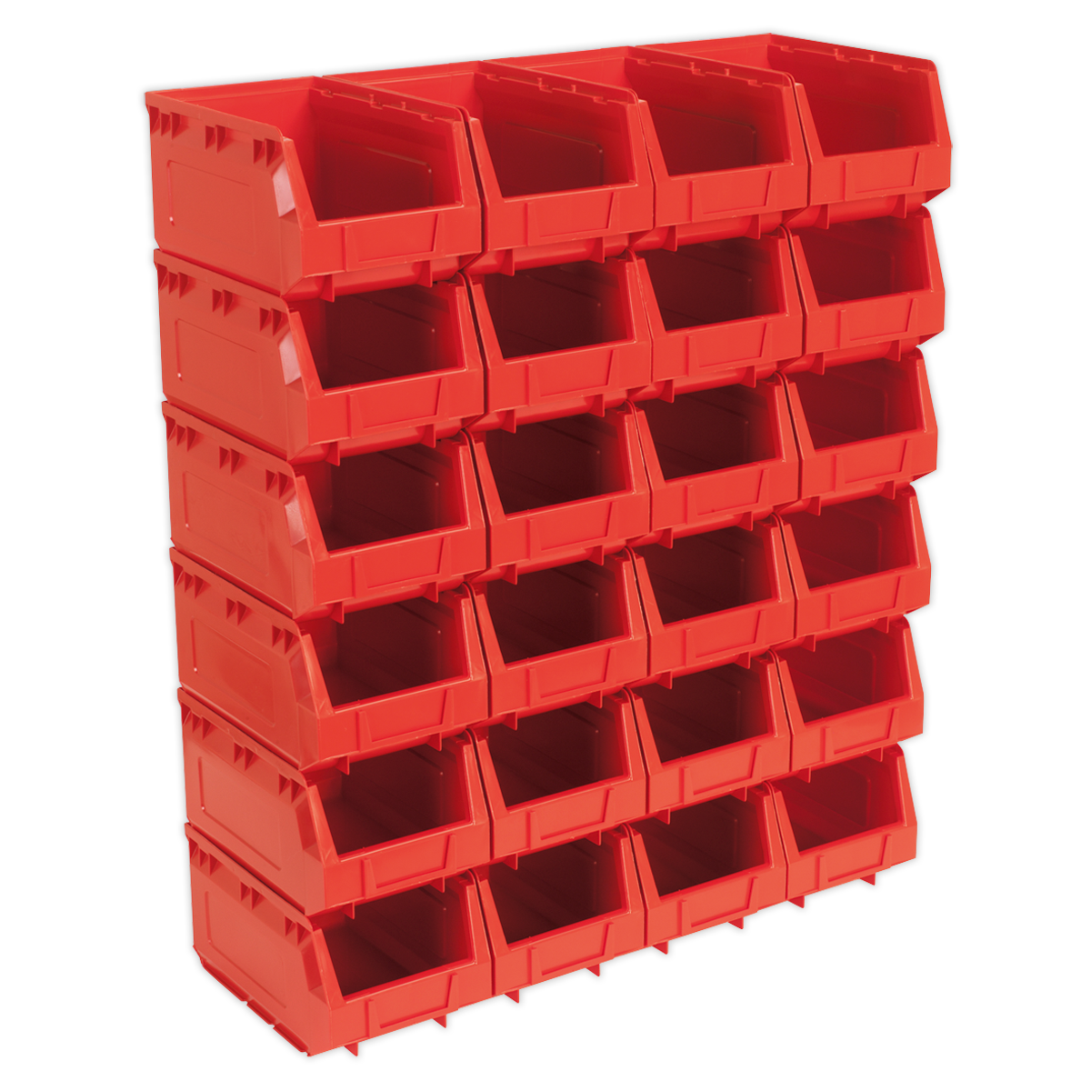 Sealey TPS324R Plastic Storage Bin 150 x 240 x 130mm - Red - Pack of 24