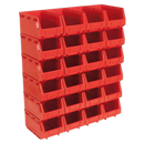 Sealey TPS324R Plastic Storage Bin 150 x 240 x 130mm - Red - Pack of 24
