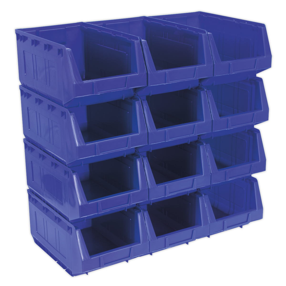 Sealey TPS412B Plastic Storage Bin 210 x 355 x 165mm - Blue - Pack of 12
