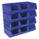 Sealey TPS412B Plastic Storage Bin 210 x 355 x 165mm - Blue - Pack of 12