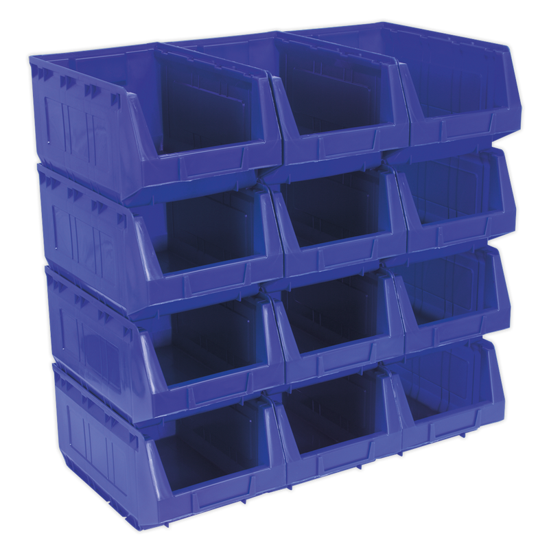 Sealey TPS412B Plastic Storage Bin 210 x 355 x 165mm - Blue - Pack of 12