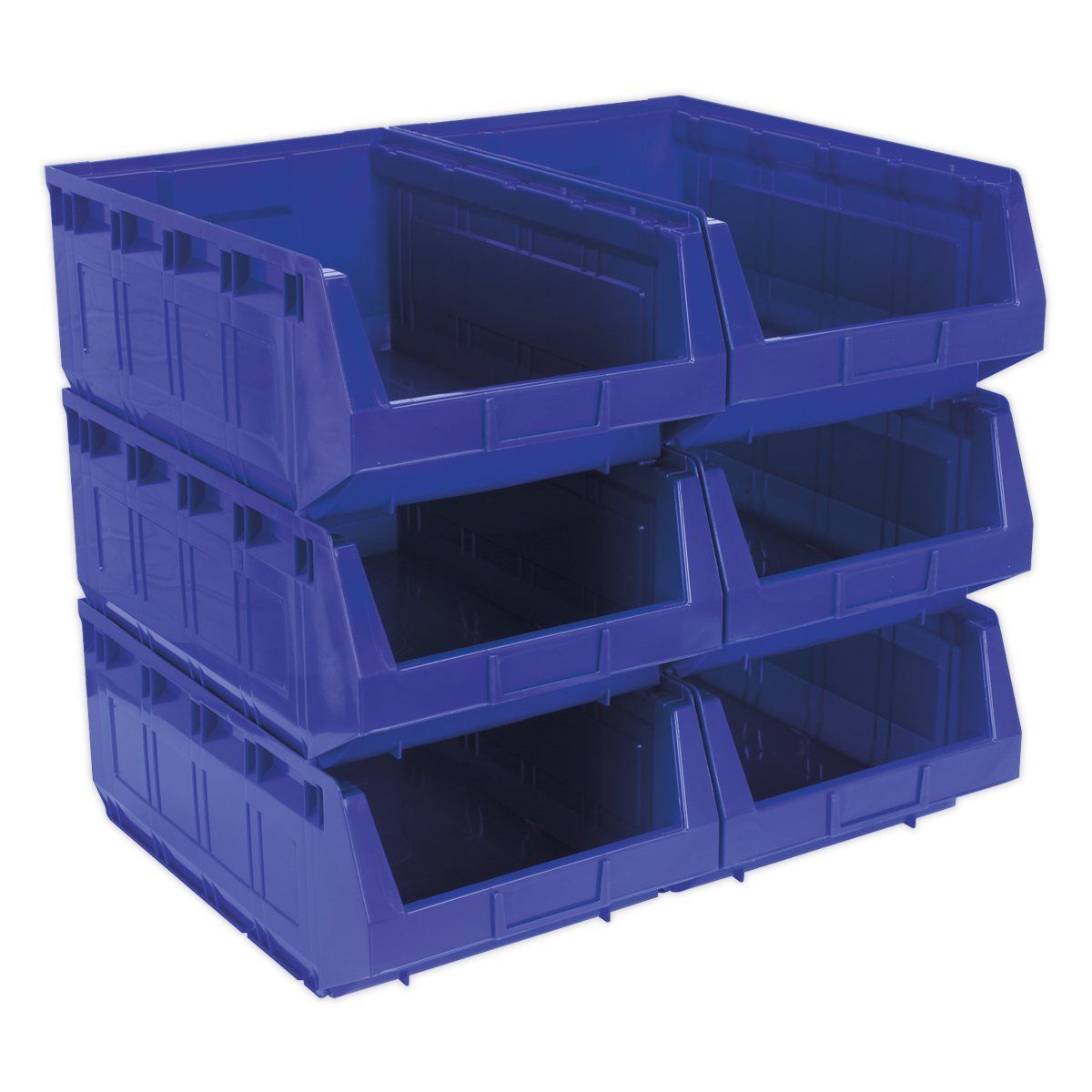 Sealey TPS56B 310 x 500 x 190mm Plastic Storage Bin - Blue - Pack of 6