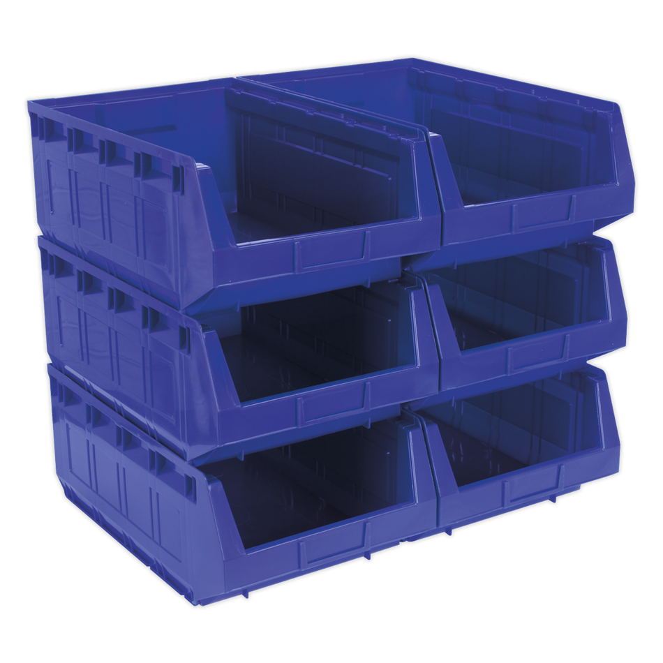 Sealey TPS56B 310 x 500 x 190mm Plastic Storage Bin - Blue - Pack of 6