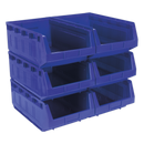 Sealey TPS56B 310 x 500 x 190mm Plastic Storage Bin - Blue - Pack of 6