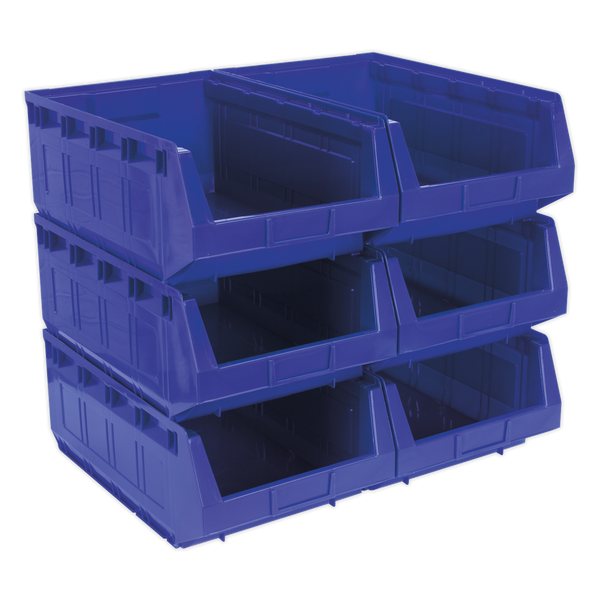 Sealey TPS56B 310 x 500 x 190mm Plastic Storage Bin - Blue - Pack of 6
