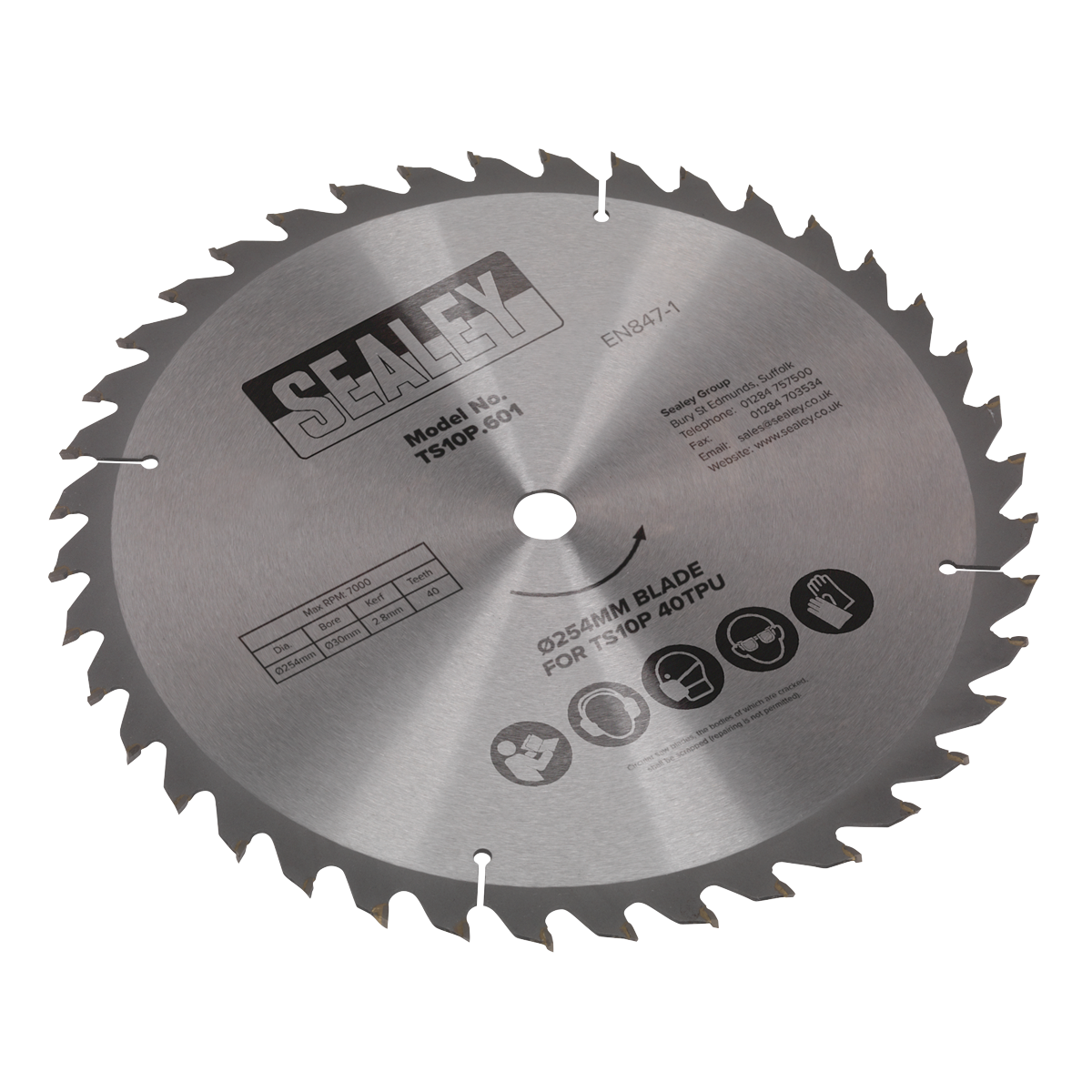 Sealey TS10P.601 ‚Äö√Ñ√∂‚àö‚Ä†‚àö‚àÇ¬¨¬®¬¨¬¢Diameter 254mm Blade for TS10P 40tpu