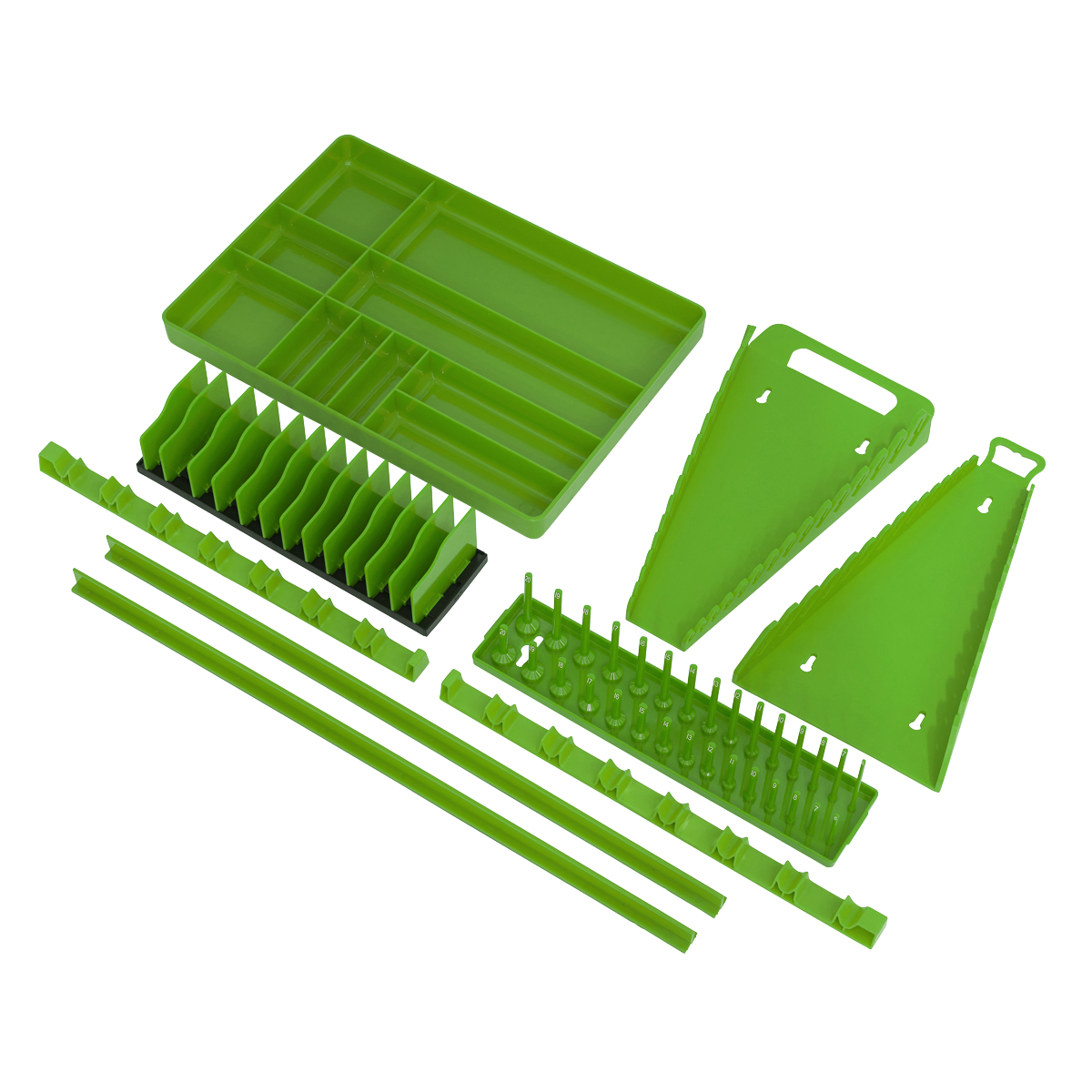 Sealey TSK01HV 9pc Tool Storage Organizer Set - Hi-Vis Green
