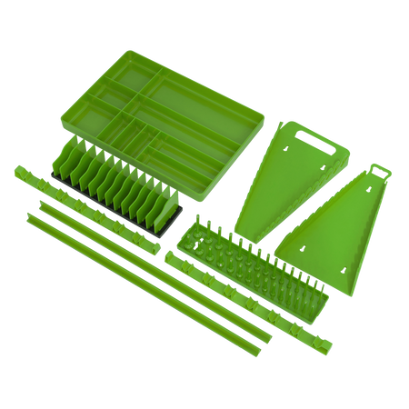Sealey TSK01HV 9pc Tool Storage Organizer Set - Hi-Vis Green