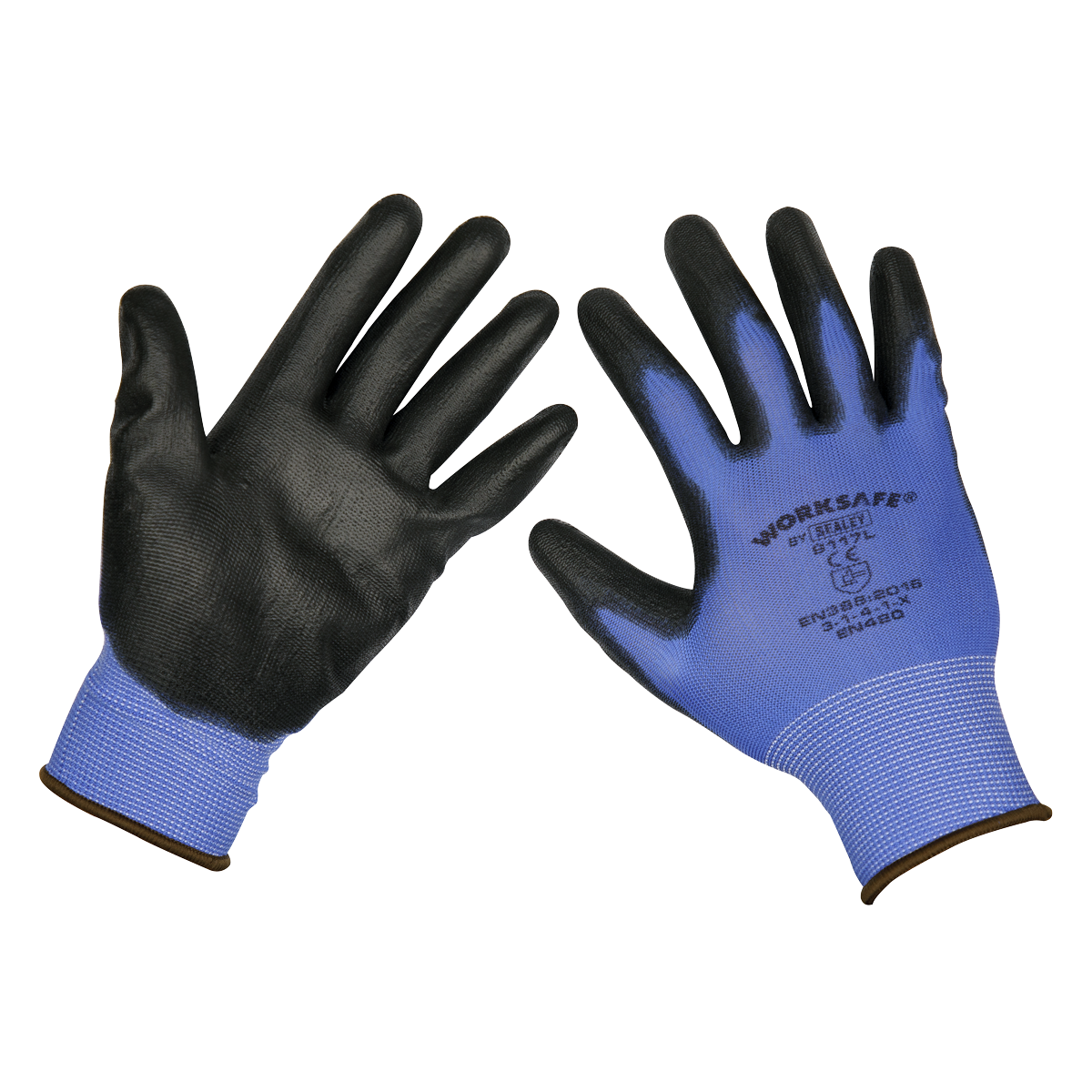 Sealey TSP117L/6 Lightweight Precision Grip Gloves (Large) - Pack of 6 Pairs