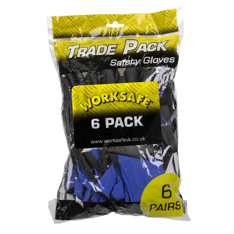 Sealey TSP117L/6 Lightweight Precision Grip Gloves (Large) - Pack of 6 Pairs
