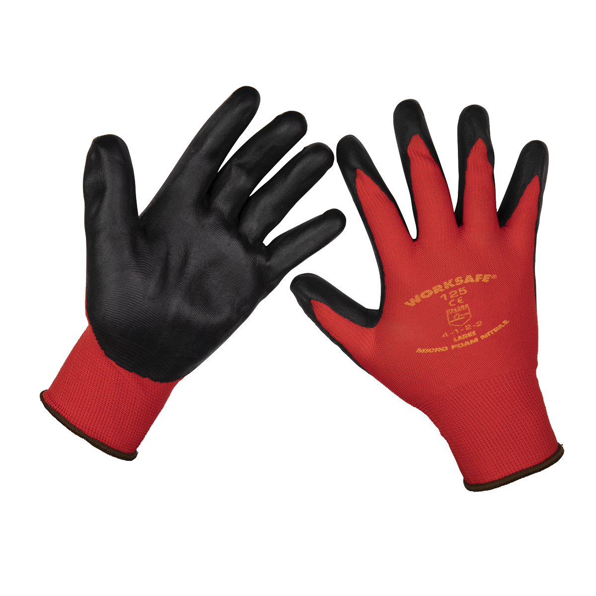 Sealey TSP125L/6 Nitrile Foam Gloves (Large) - Pack of 6 Pairs