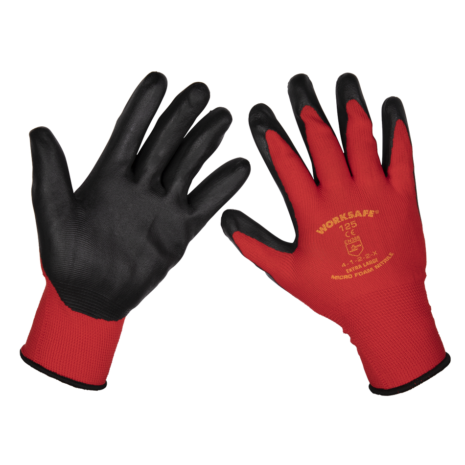 Sealey TSP125XL/6 Nitrile Foam Gloves