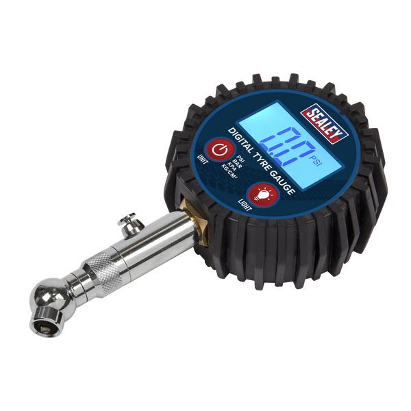 Sealey TST001 Digital Tyre Pressure Gauge with Swivel Head & Quick Release