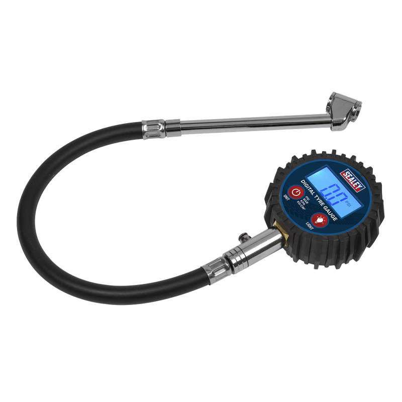 Sealey TST003 Digital Tyre Pressure Gauge with Twin Push-On Connector