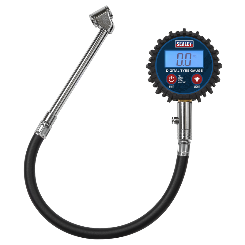 Sealey TST003 Digital Tyre Pressure Gauge with Twin Push-On Connector
