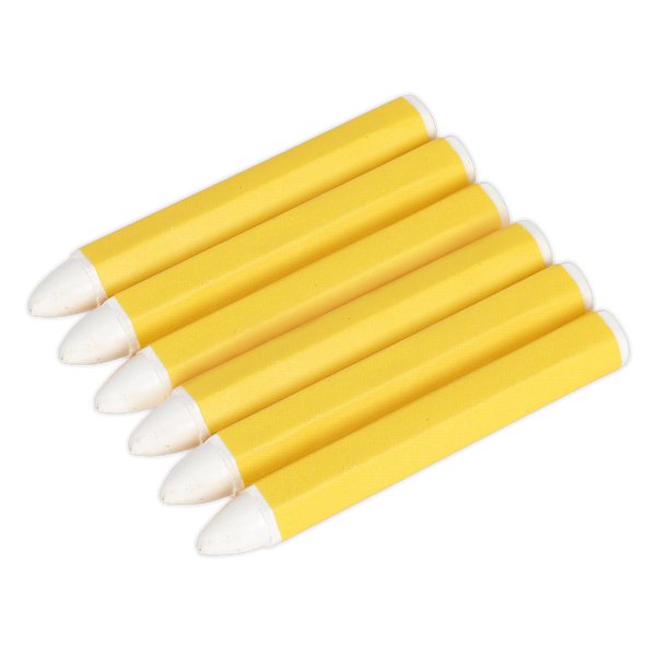 Sealey TST13 White Tyre Marking Crayon - Pack of 6