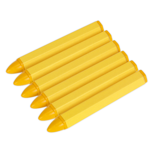 Sealey TST14 Yellow Tyre Marking Crayon - Pack of 6