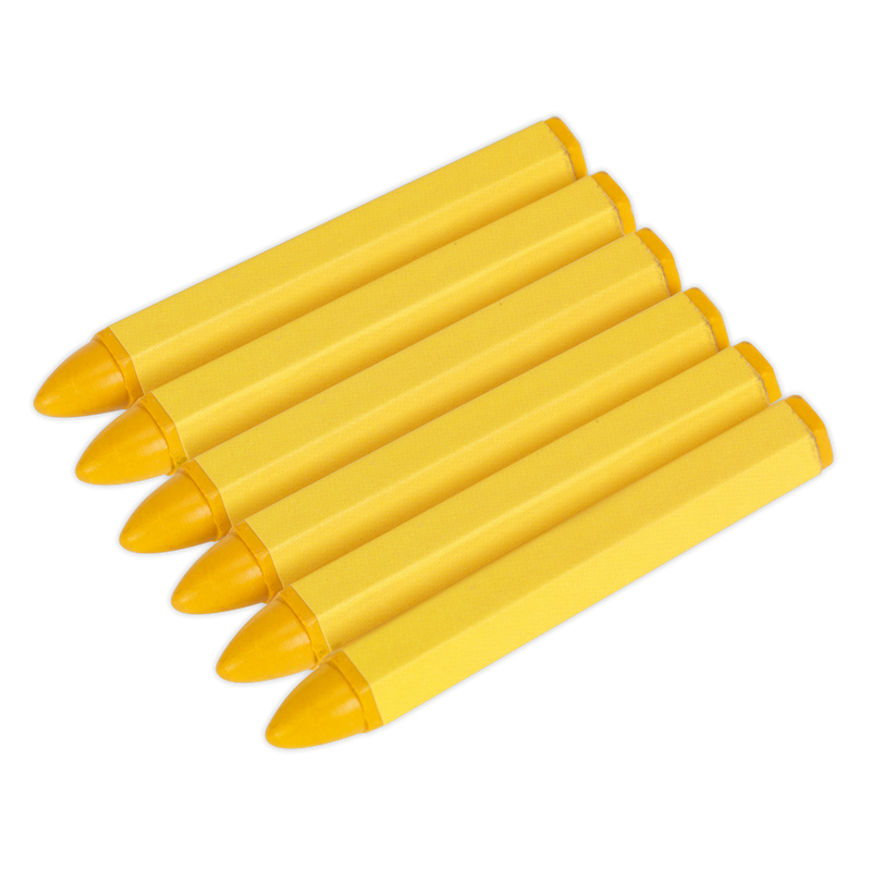 Sealey TST14 Yellow Tyre Marking Crayon - Pack of 6