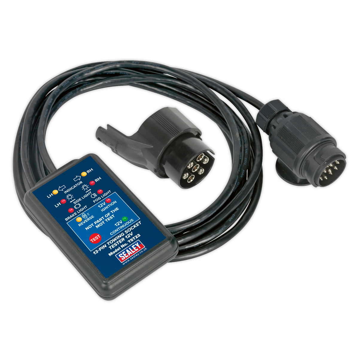 Sealey TST22 12V 13-Pin Towing Socket Tester - DVSA Approved