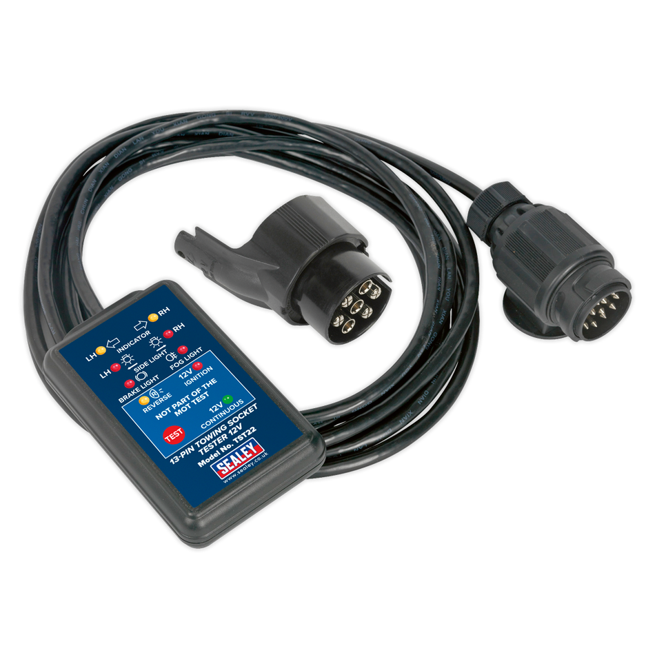 Sealey TST22 12V 13-Pin Towing Socket Tester - DVSA Approved