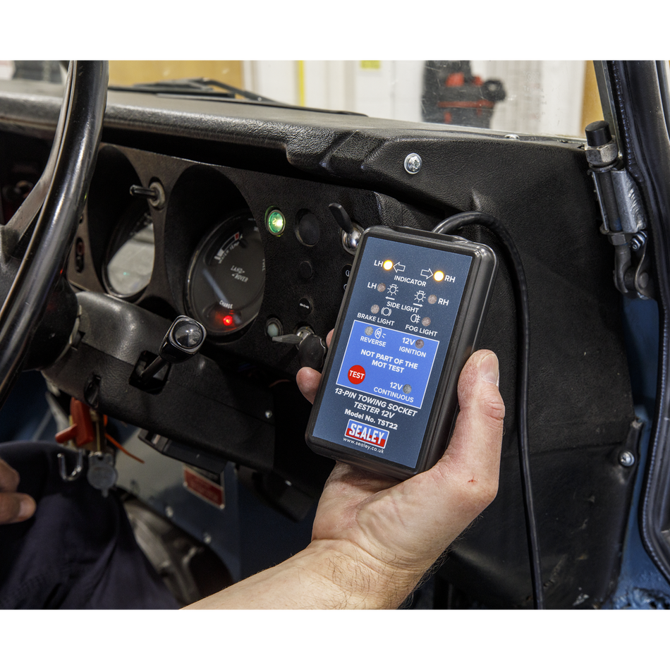 Sealey TST22 12V 13-Pin Towing Socket Tester - DVSA Approved