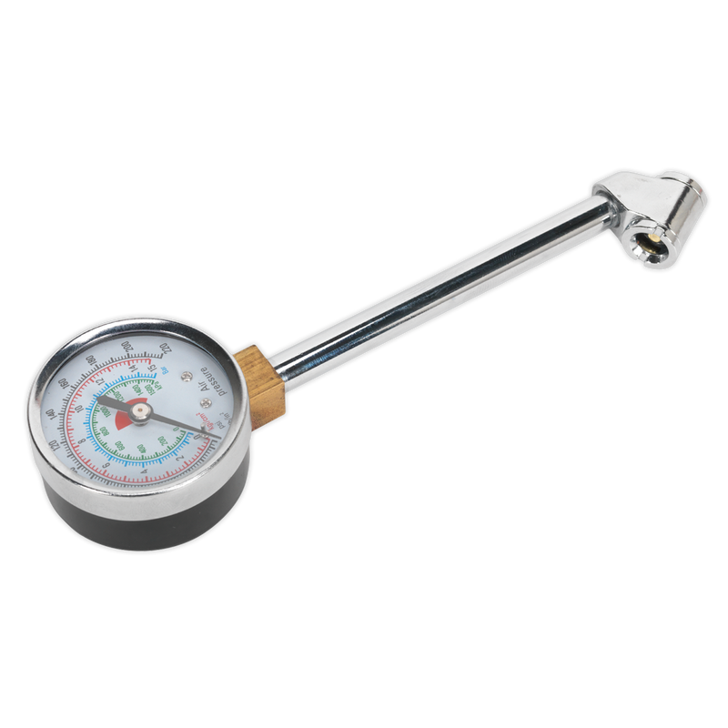 Sealey TSTPG34 Tyre Pressure Gauge with Twin Connector