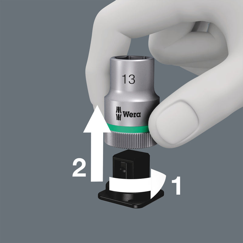 Wera 05003756001 8100 SA 12 HF Zyklop Metal Ratchet Set with switch lever, 1/4" drive, metric, 13 pieces