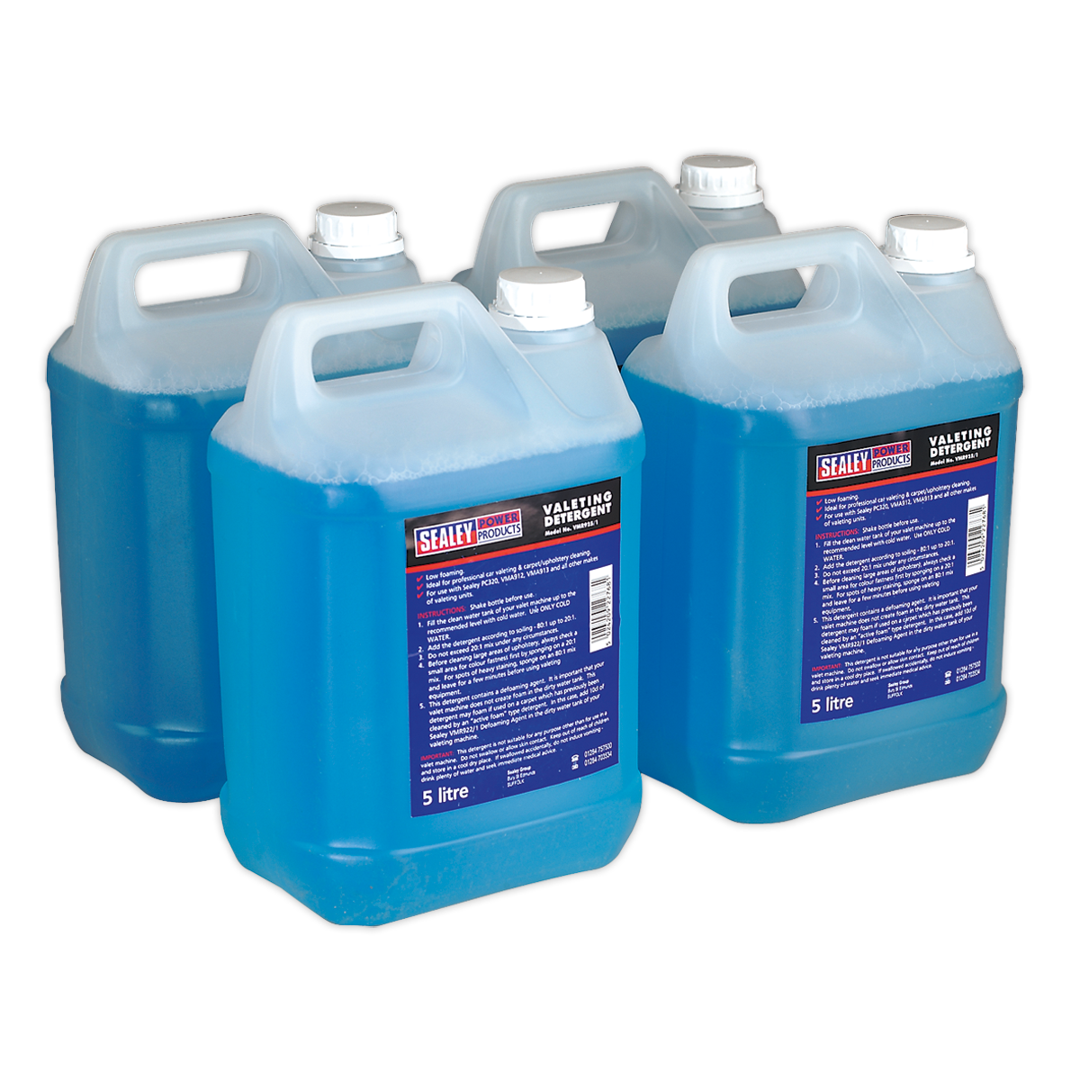 Sealey VMR925 5L Carpet/Upholstery Detergent - Pack of 4