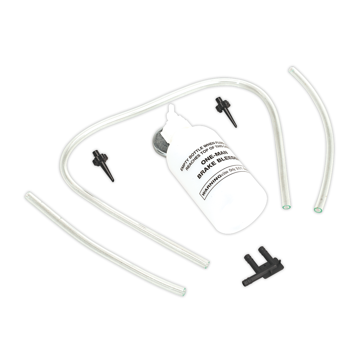 Sealey VS0201 Brake Bleeder Set with Container