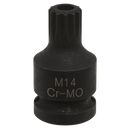 Sealey VS0987 1/2"Sq Drive M14 Spline Bit Brake Caliper Socket