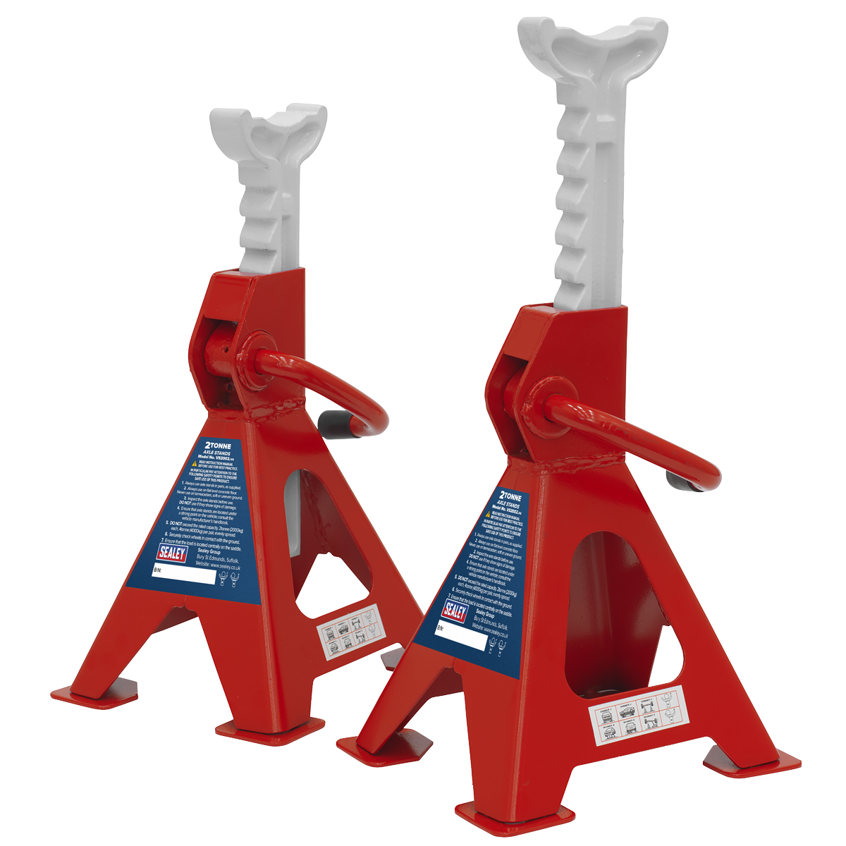 Sealey VS2002 Ratchet Type Axle Stands (Pair) 2tonne Capacity per Stand
