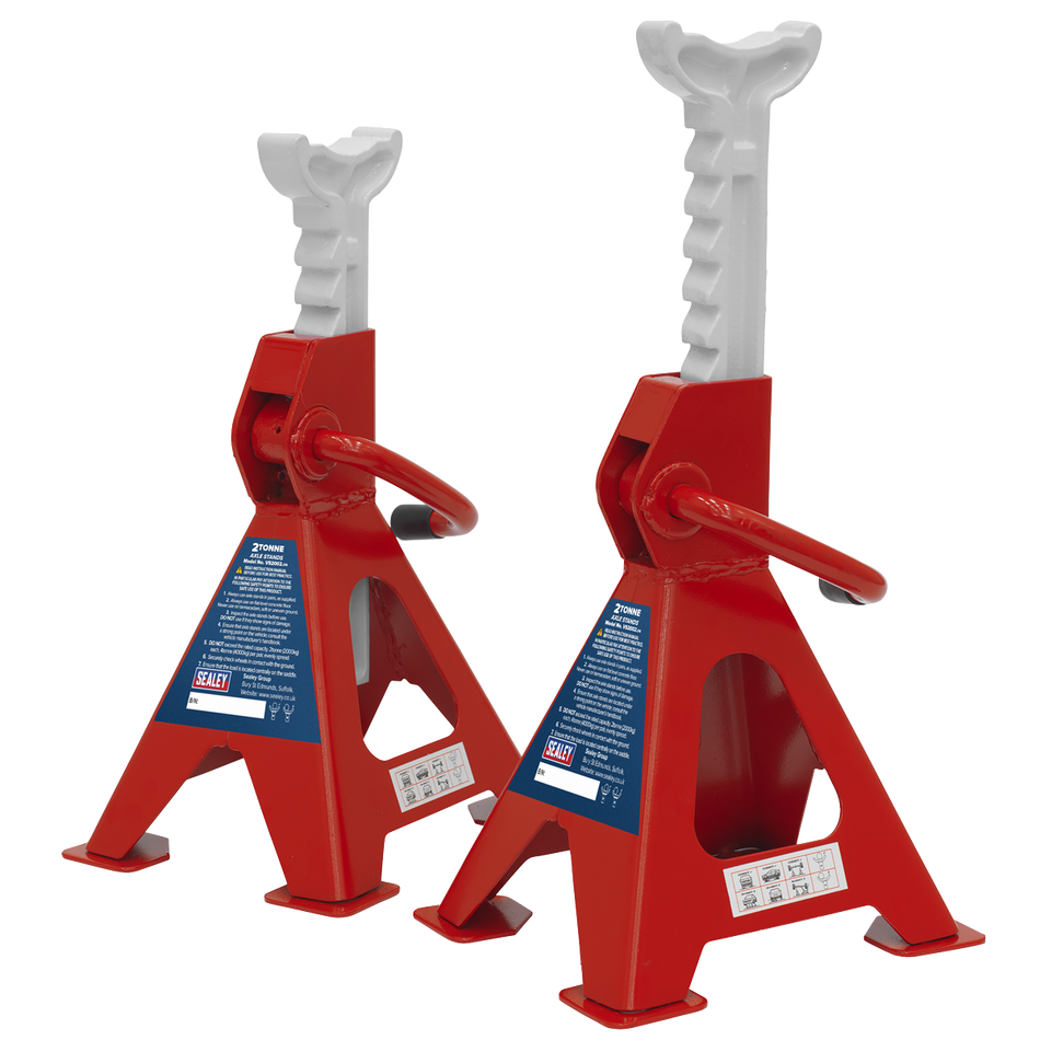 Sealey VS2002 Ratchet Type Axle Stands (Pair) 2tonne Capacity per Stand