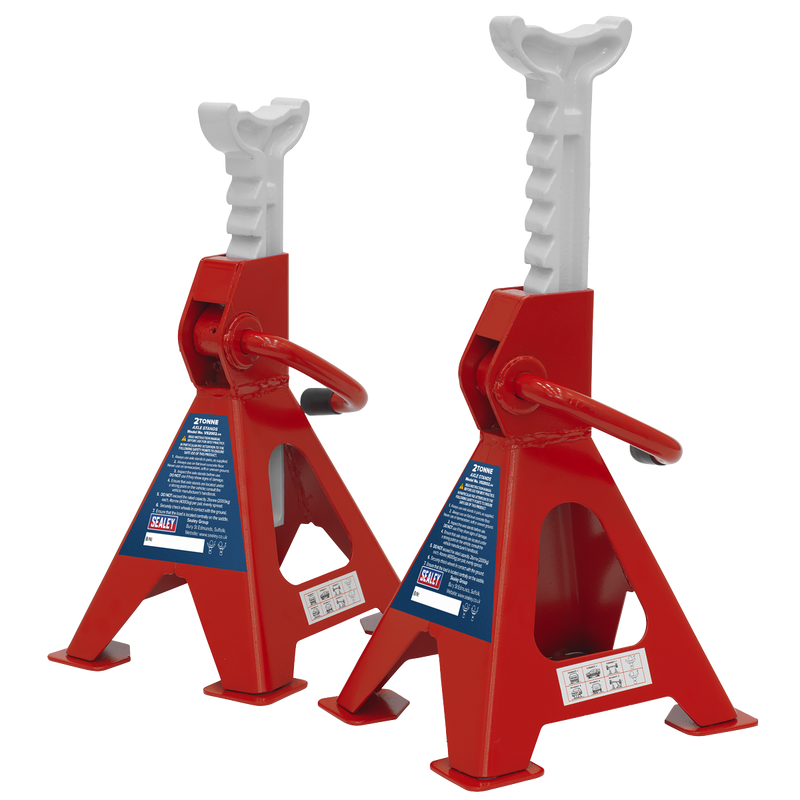 Sealey VS2002 Ratchet Type Axle Stands (Pair) 2tonne Capacity per Stand