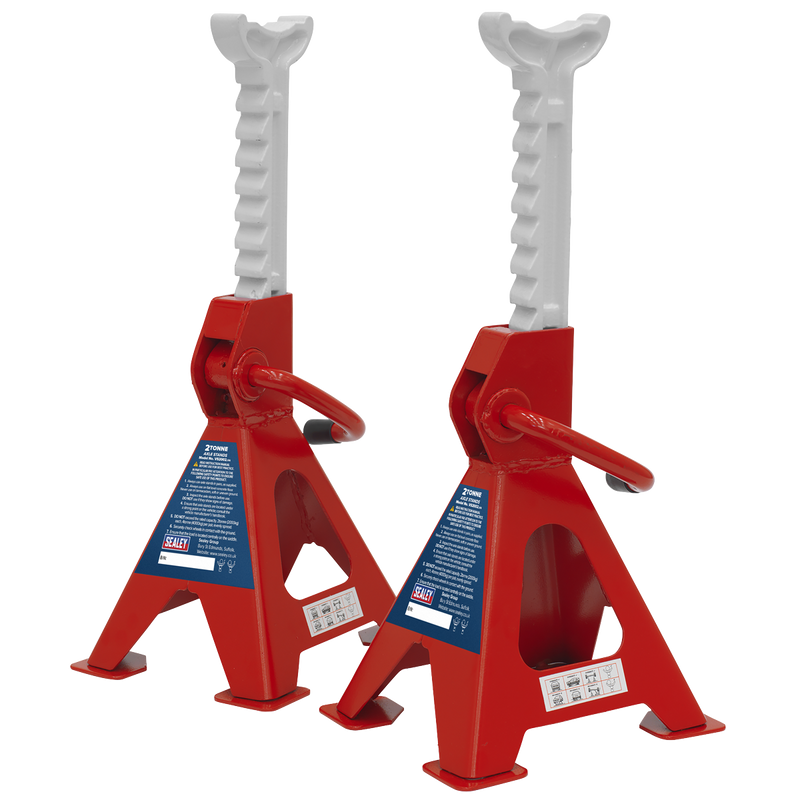 Sealey VS2002 Ratchet Type Axle Stands (Pair) 2tonne Capacity per Stand